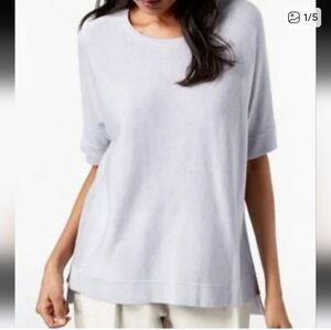 Eileen Fisher Top Womens Size XL Tencel Silk Blend Short Sleeve Knit